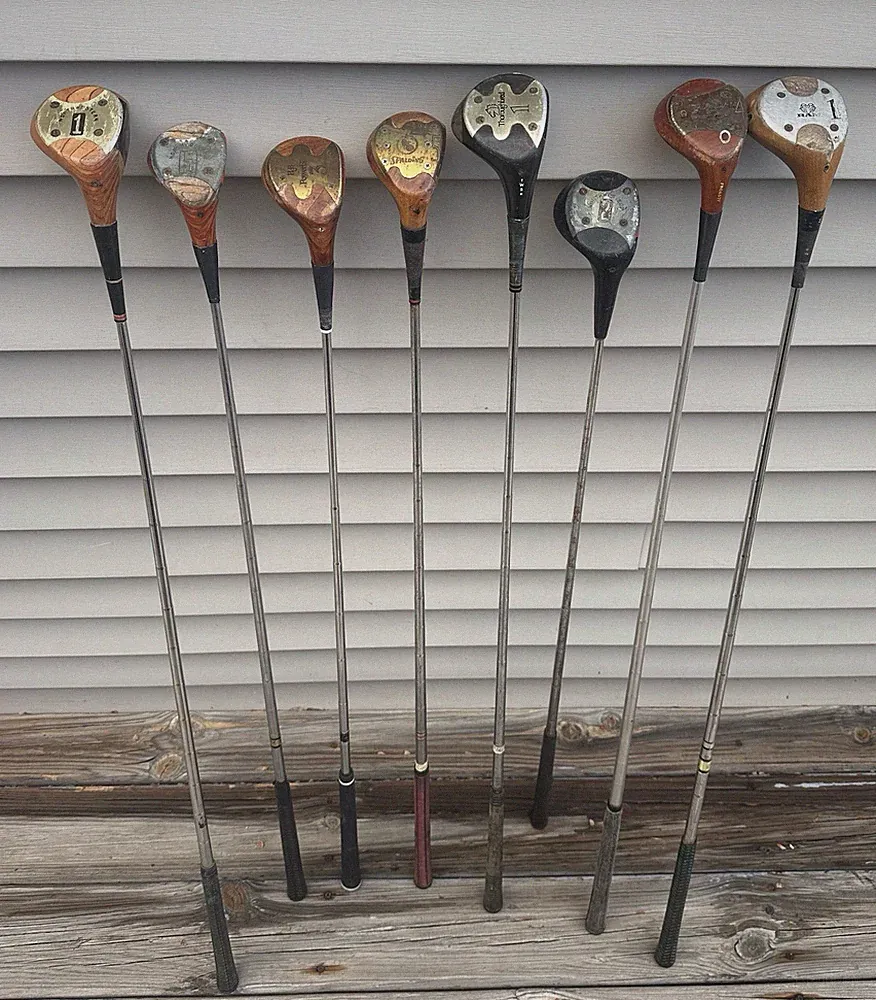 Mixed Lot Of 8 RH Vintage Golf Fairway Woods/Drivers Various Conditions Spalding