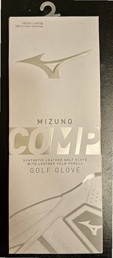 Mizuno Comp Golf Glove Mens Large Left Hand White Black NEW Sealed Leather Palm