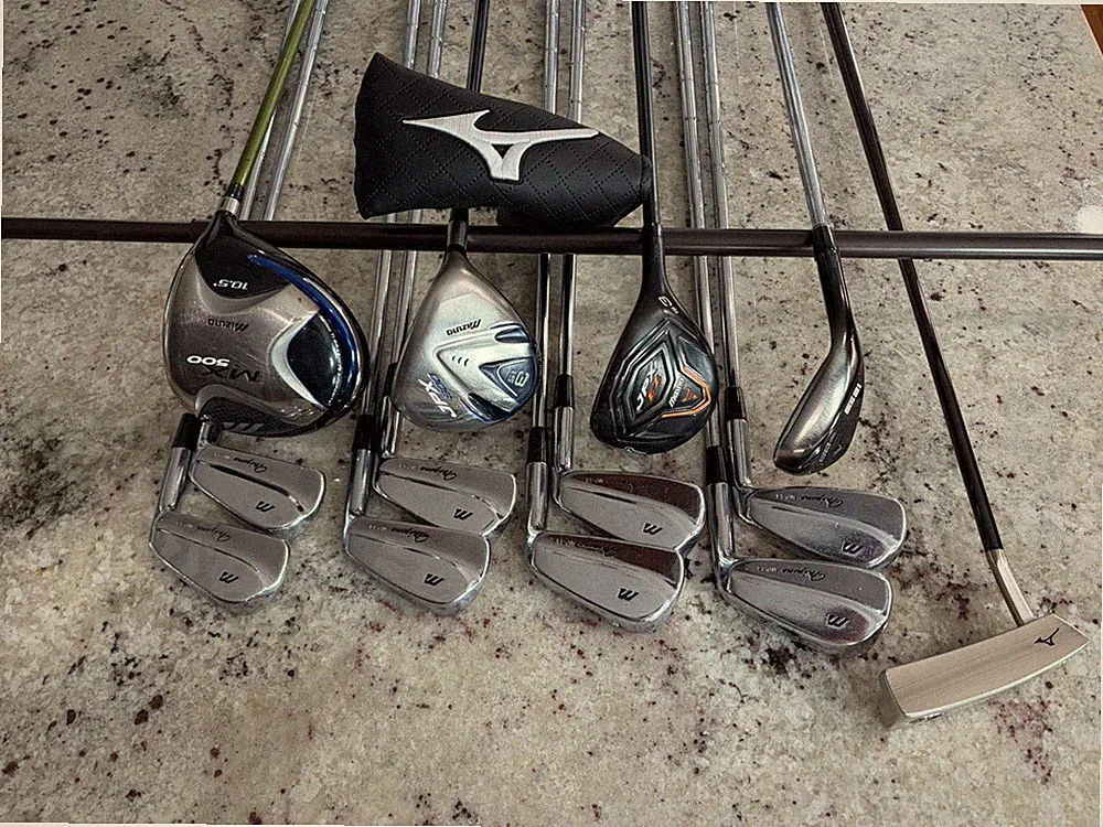 Mizuno Complete Golf Set Driver Wood Hybrid Irons Omoi Putter Stiff Flex Men’s
