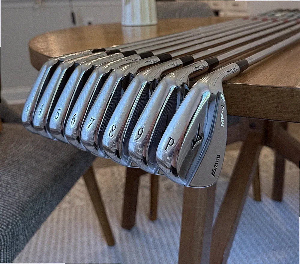 Mizuno Mp-4 Iron Set 3-Pw Stiff Flex Kbs Tour 120 Steel - Forged - Complete +2"