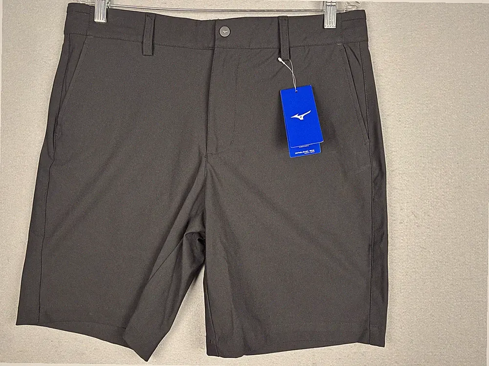 Mizuno Shorts Mens Large Black Leader Golf Lightweight 9 Inseam Pockets Stretch