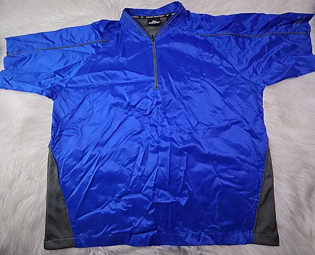 Mizuno Teamwear Mens Shirt Quarter Zip Vented Pullover (XL) Blue Nylon
