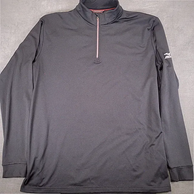 Mizuno WarmaLite Mens XL Black Quarter Zip Long Sleeve Performance Pullover Top
