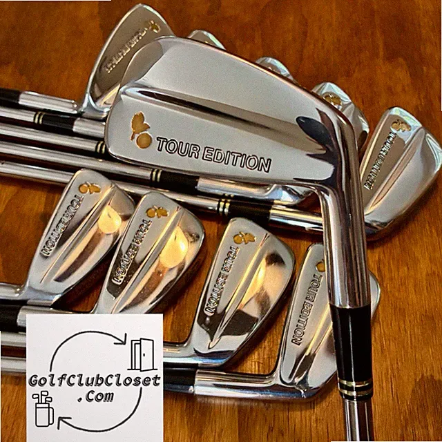 NEAR MINT Spalding Registered Tour Edition Bird On Ball Iron Set / 2-SW Stiff