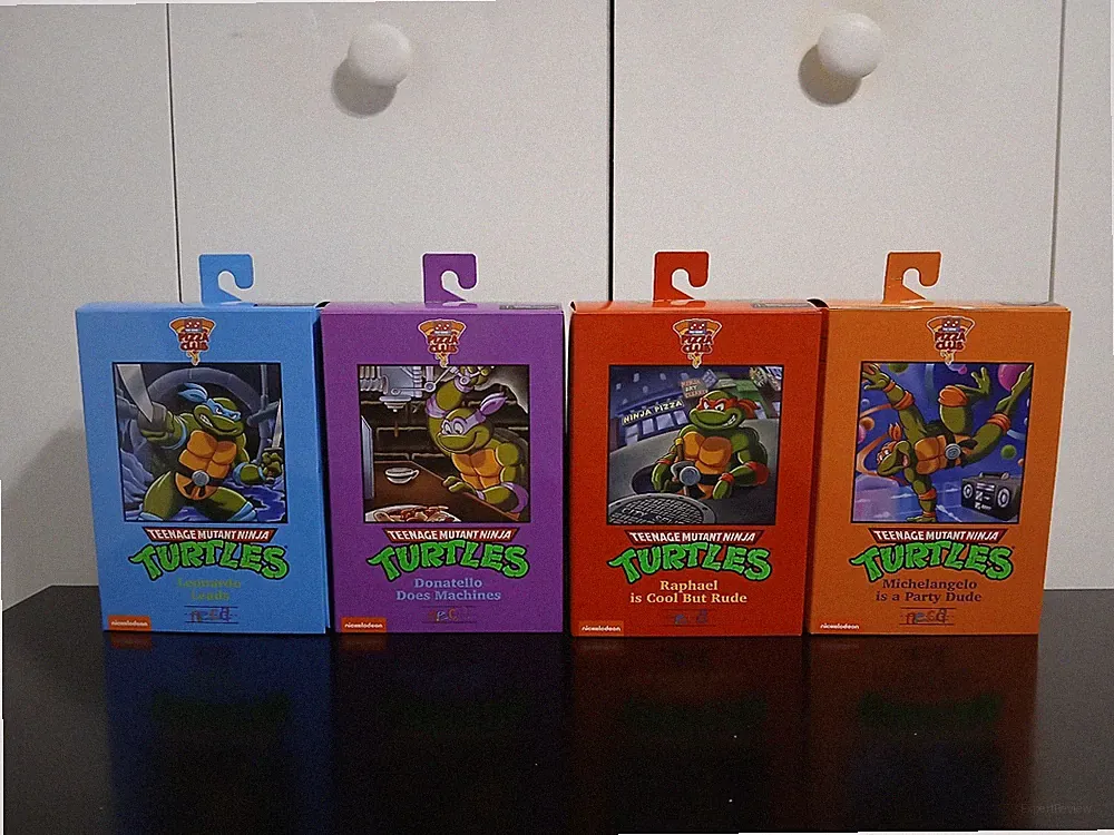 NECA Pizza Club Turtles Complete Set 4 Raphael Leonardo Donatello Michelangelo