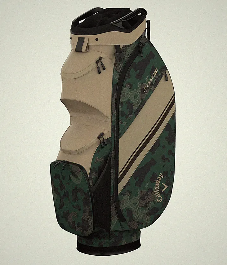 New 2026 Callaway Chase Cart 14 Bag Tan/Green/Field Camo w/ Rain Cover