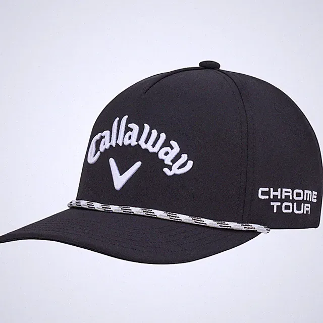 NEW 2026 Callaway Tour Authentic Rope Black Adjustable Snapback Golf Hat/Cap