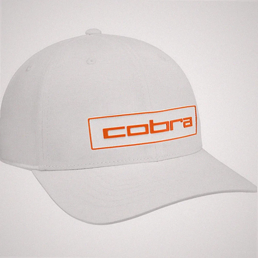 NEW 2026 Cobra Tour Tech White/Orange Adjustable Snapback Golf Hat/Cap