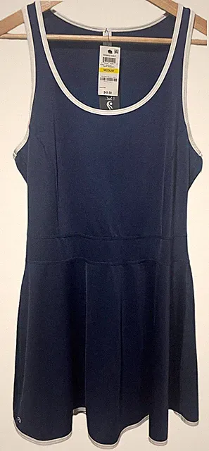 NEW $49.5 Ideology Womens Golf/Tennis Dress Blue Medium RapiDry UPF 50+