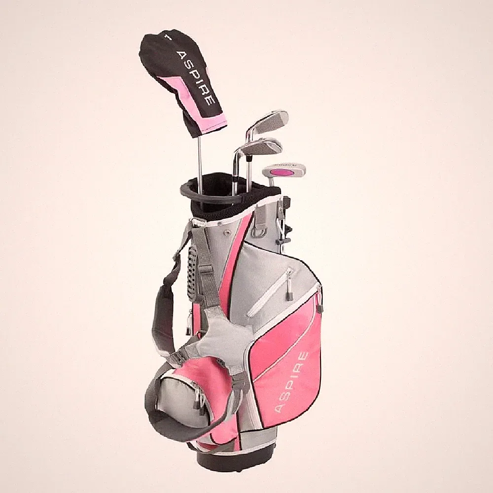 Aspire Junior Plus Premium 7-Piece Pink Golf Club Set