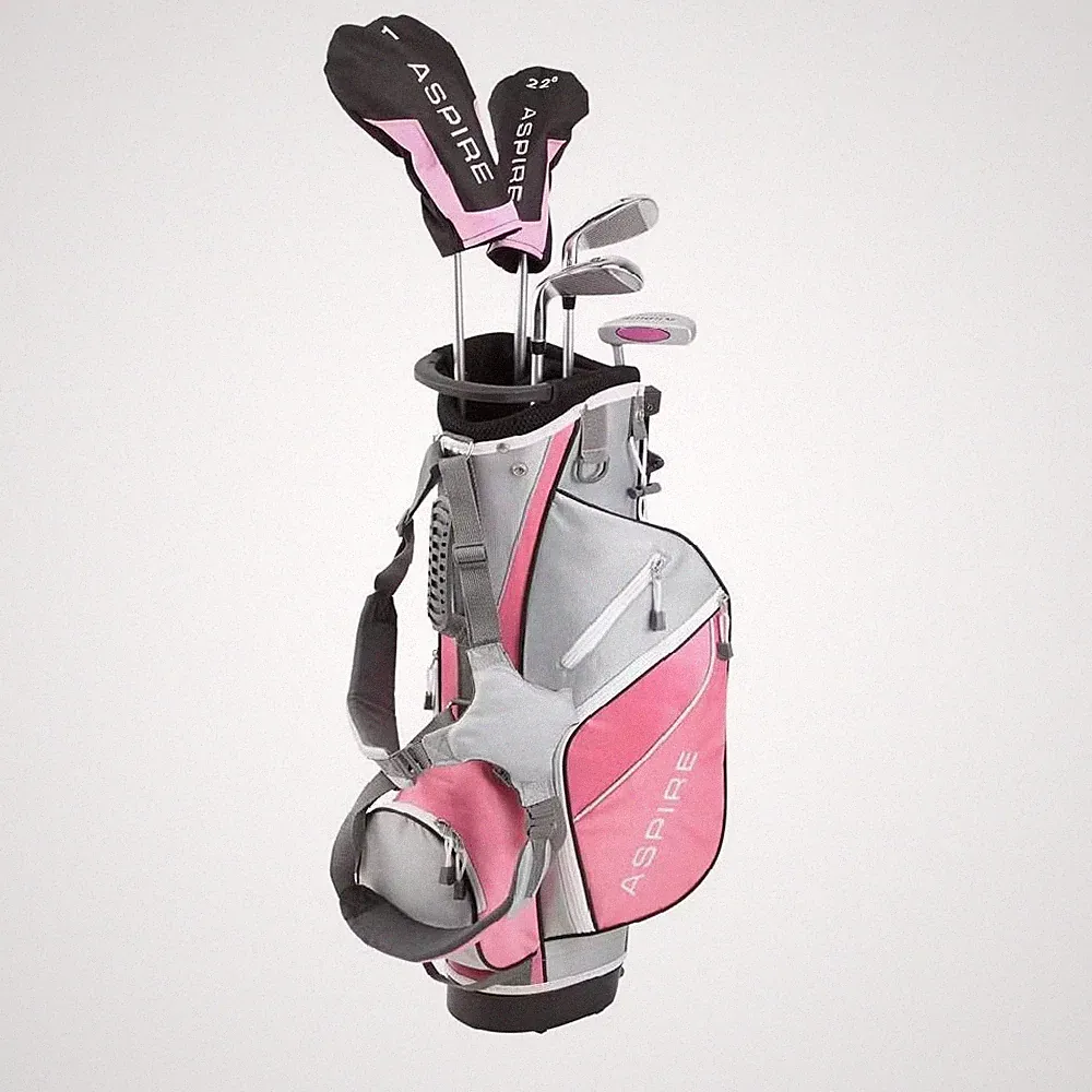 NEW Aspire Junior Plus Premium 9-Piece Pink Golf Club Set (Ages 7–8)