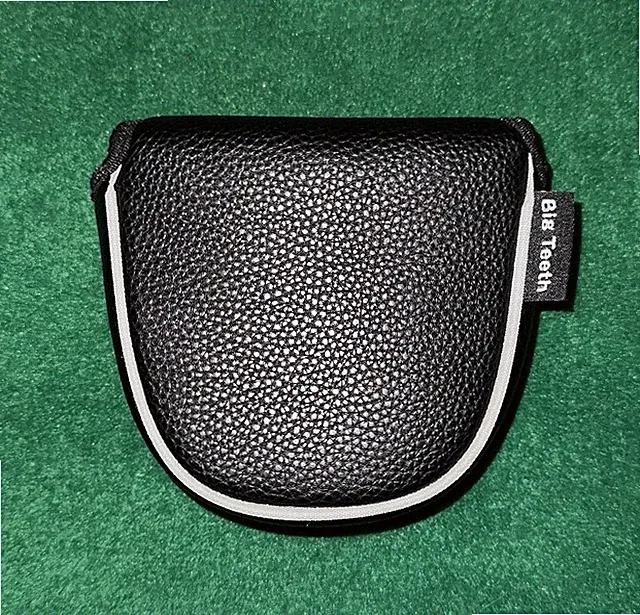 NEW Big Teeth Center Shafted Mallet Putter Golf Head Cover Magnetic Close Black