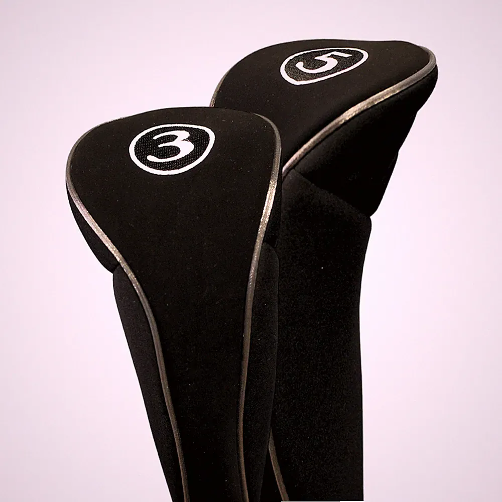 NEW BLACK LONG 3 5 FAIRWAY WOOD GOLF CLUB ZIPPER HEADCOVER SET HEAD COVER