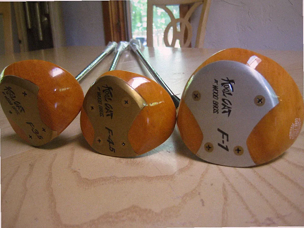 NEW BLONDE WOOD BROS KOOL CAT RH GOLF CLUB SET DRIVER 1,3,5 WOODS TT STIFF STEEL