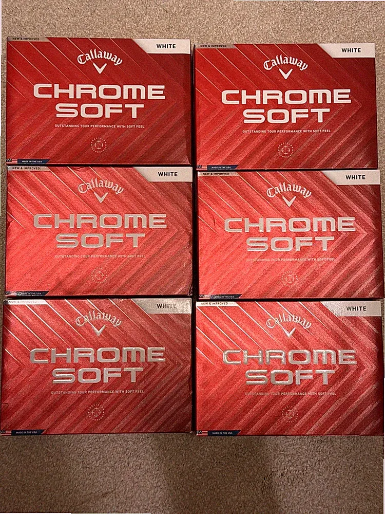 NEW Callaway Chrome Soft 2024 Golf Balls, 6 Dozen, White