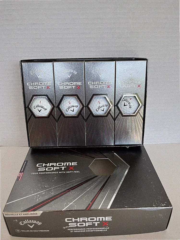 New Callaway Golf Chrome Soft X Golf Balls White Tour Performance - 1 Dozen