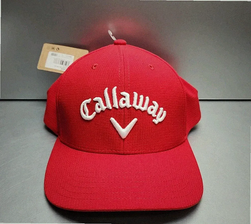 New Callaway Performance Pro Odyssey Red Adjustable Strapback Golf Hat Cap