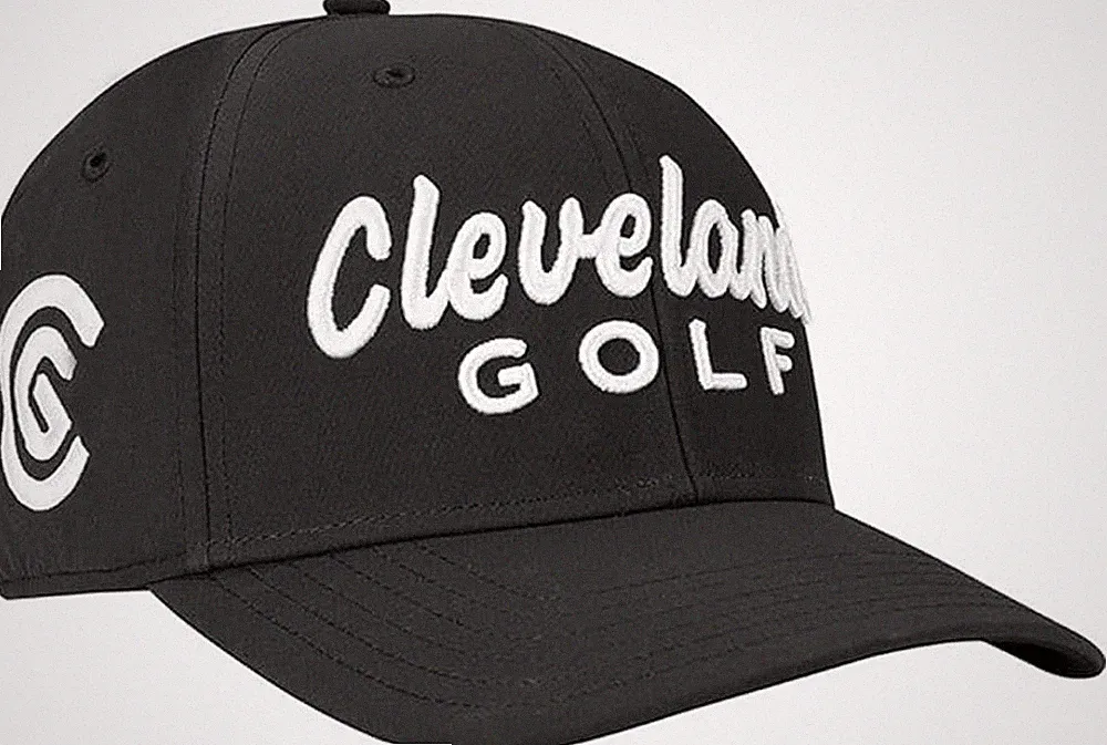 NEW Cleveland Golf Structured Black Adjustable Golf Hat/Cap