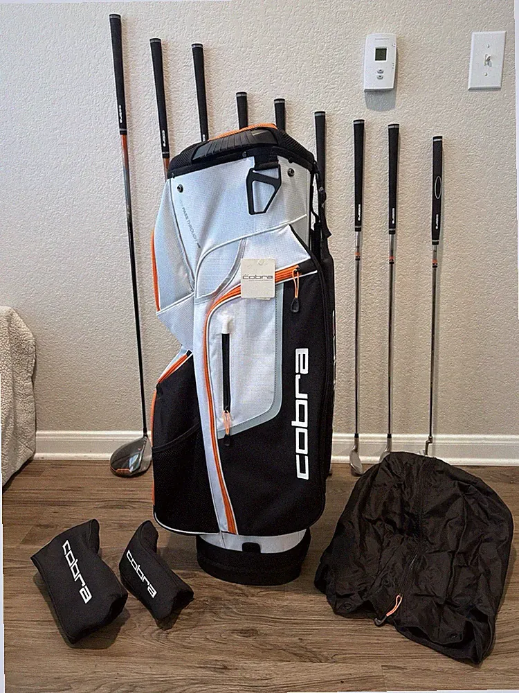 NEW Cobra Complete Golf Set RH - Driver 3W 5W 5H 6i 8i PW SW Putter + Cart Bag