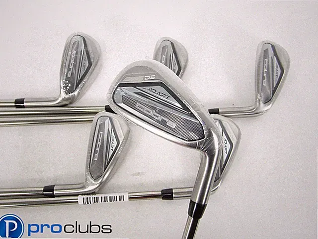 NEW COBRA DS ADAPT IRONS 7-PW,GW,SW GRAPHITE UST RECOIL SENIOR FLEX (2* FLAT)