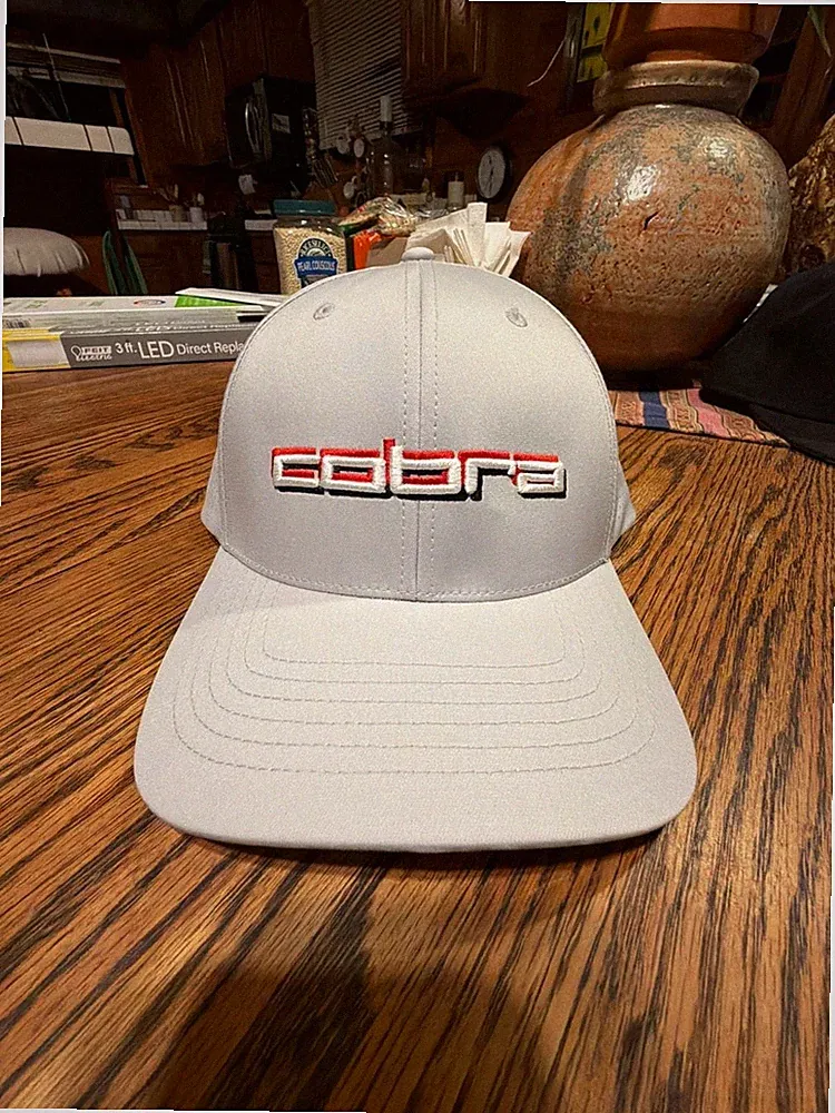 New Cobra Golf 3D Tour Flexfit 110 Snapback Cap Gray Perforated Hat