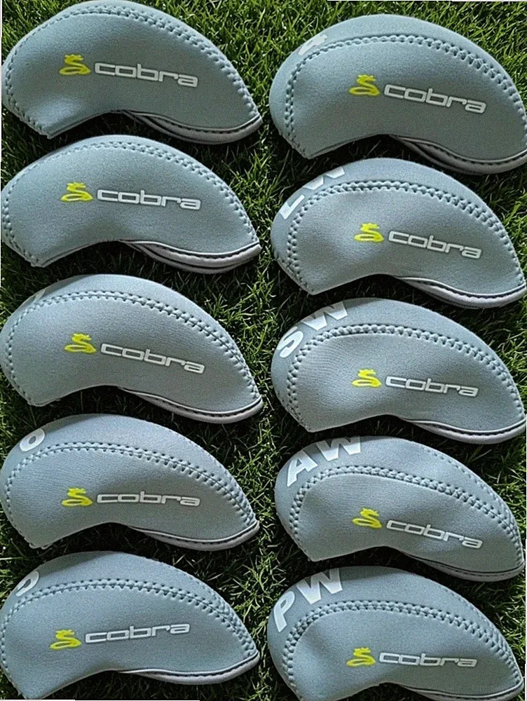 New Cobra Golf Club Iron Head Covers Neoprene 4-9ASPL/W Rare Gray { 10Pcs }