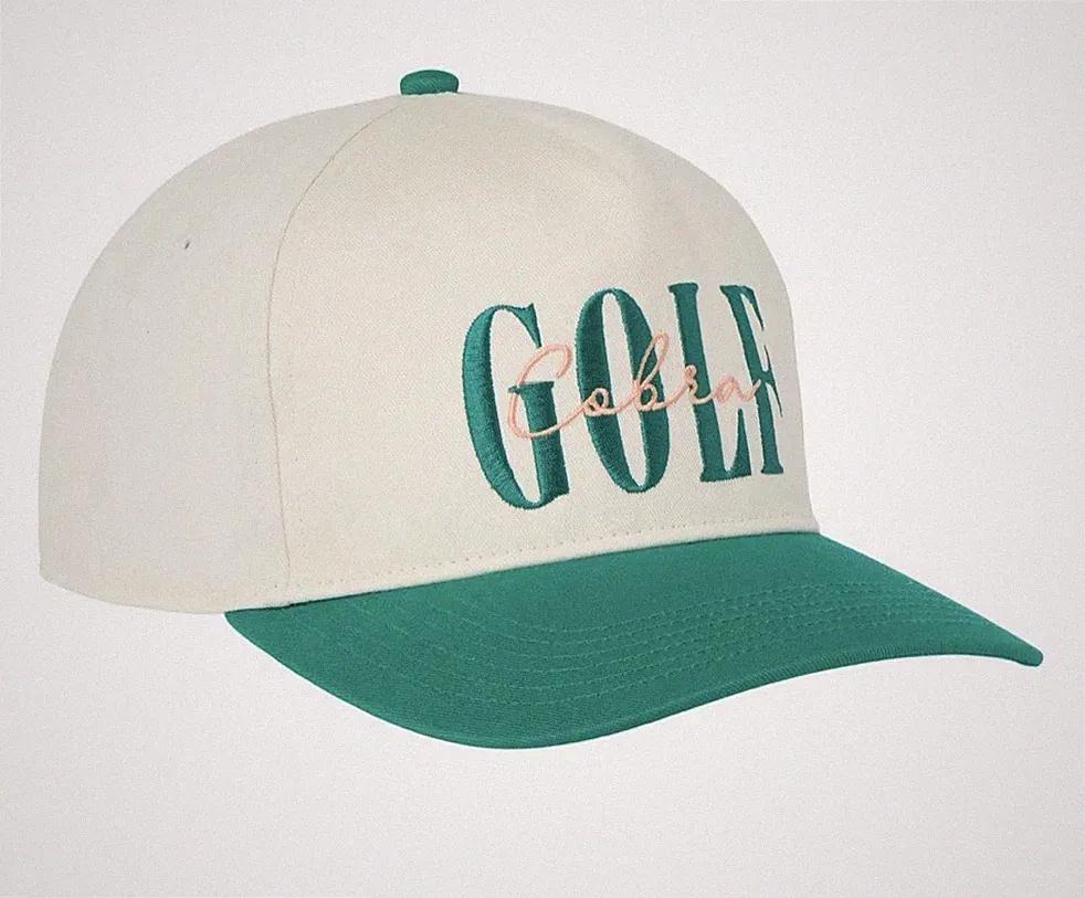 NEW Cobra Golf Pines 2026 Snapback Hat Cap - Alpine Snow & Wild Green