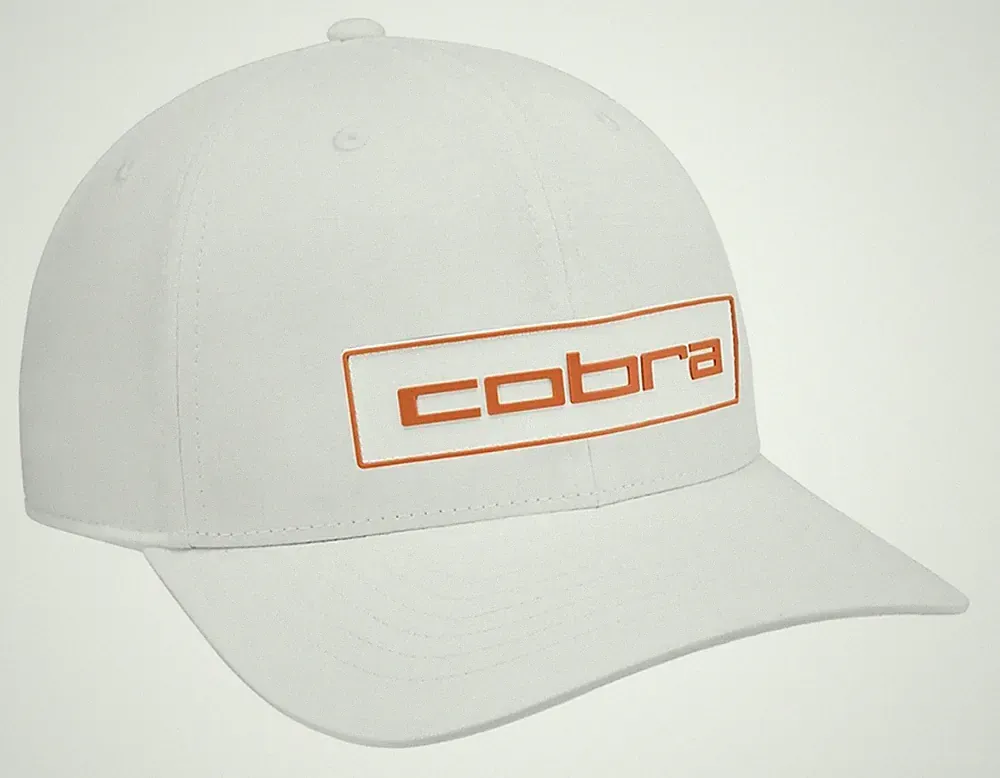 NEW Cobra Golf Tour Tech 2025 Snapback Hat Cap - White & Orange