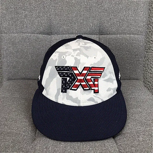 New Era PXG Hat Cap Snap Back One Size Blue Mens Camo Patriotic Golf Baseball