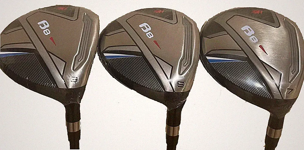 NEW Heatter B8 TaylorFit #3,5, 7 Fairway Woods Graphite Stiff Standard Mens