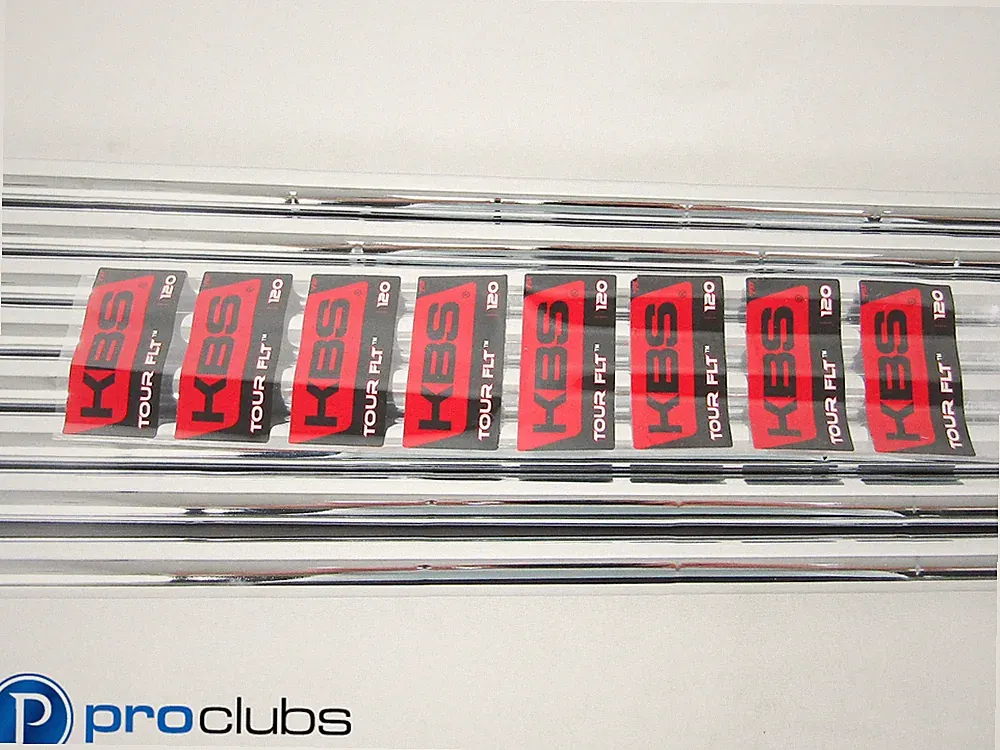 NEW KBS TOUR FLT 120 STIFF FLEX STEEL IRON SHAFTS 3-PW .355 TIP #512037