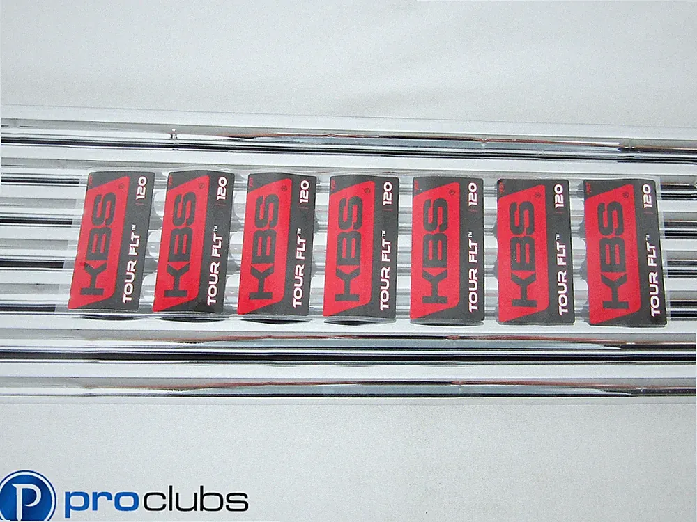 NEW KBS TOUR FLT 120 STIFF FLEX STEEL IRON SHAFTS 4-PW .355 TIP #512254