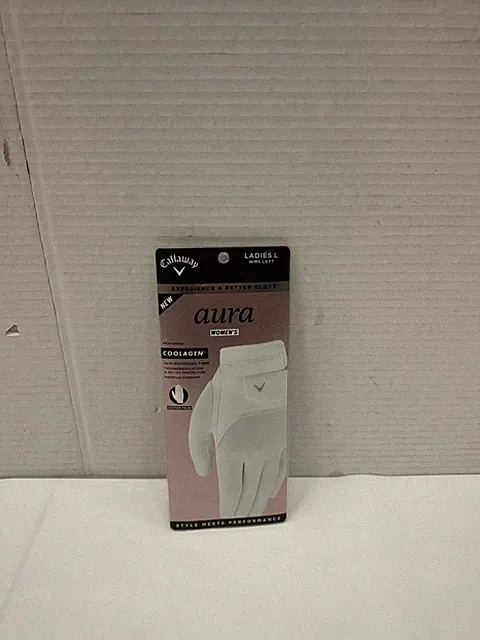 NEW Lady Callaway Aura Leather-Palm Golf Glove White - Large