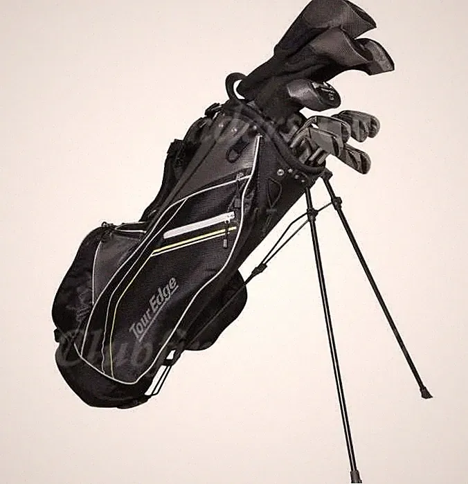 NEW LH Tour Edge TE-200 12-Piece Complete Set Factory Steel Uniflex w/Stand Bag