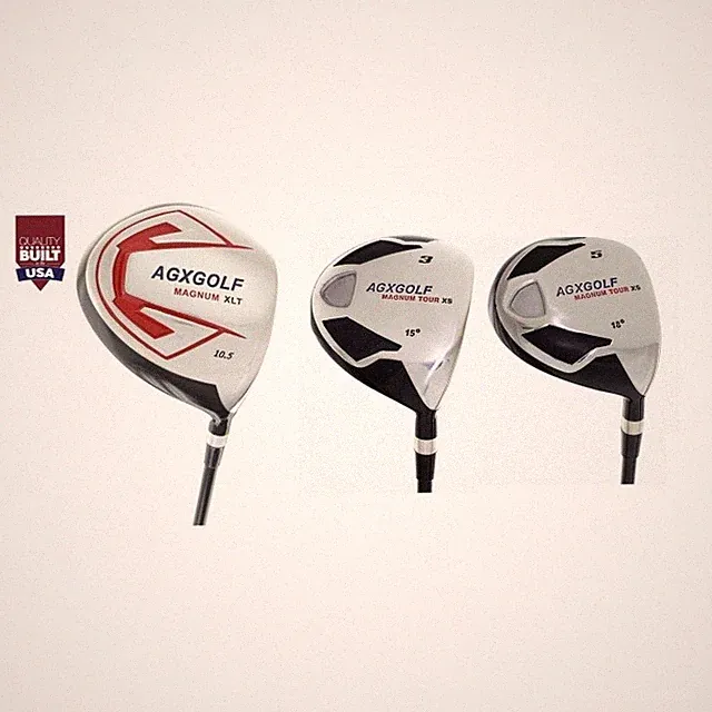 NEW BOY'S AGXGOLF DRIVER+3 WOOD+ 5 WOOD. GRAPHITE SHAFTS, with HEAD COVERS