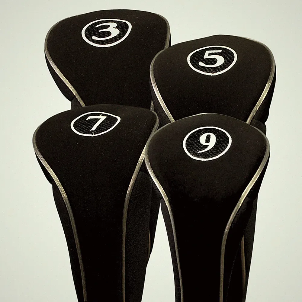 NEW MENS #3 5 7 9 FAIRWAY WOOD ZIPPER HEADCOVER SET GOLF CLUB HEAD COVERS