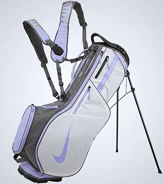 New Nike Golf Ladies Air Hybrid 2 Stand Bag White/Iron Grey/Purple Pulse