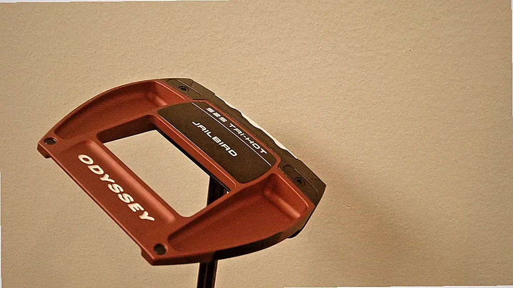 NEW ODYSSEY SQUARE 2 SQUARE TRI HOT JAIL BIRD PUTTER 35" W HEAD COVER