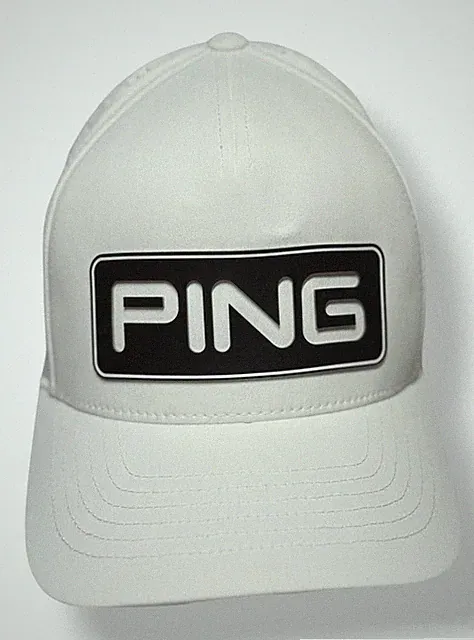 New Ping Tour Vented Delta White/Black Adjustable Snapback Hat