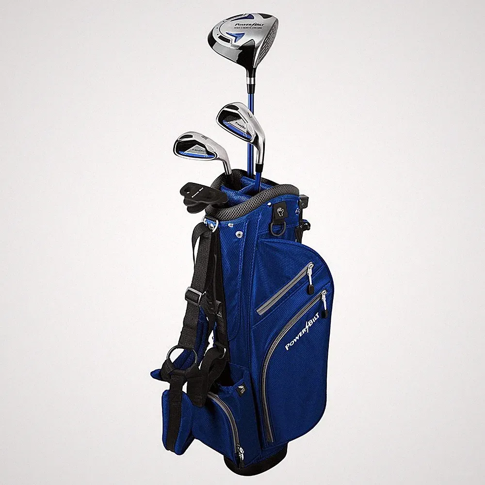 NEW PowerBilt Blue Series Junior Golf Set with Driver Iron Wedge Putter & Bag