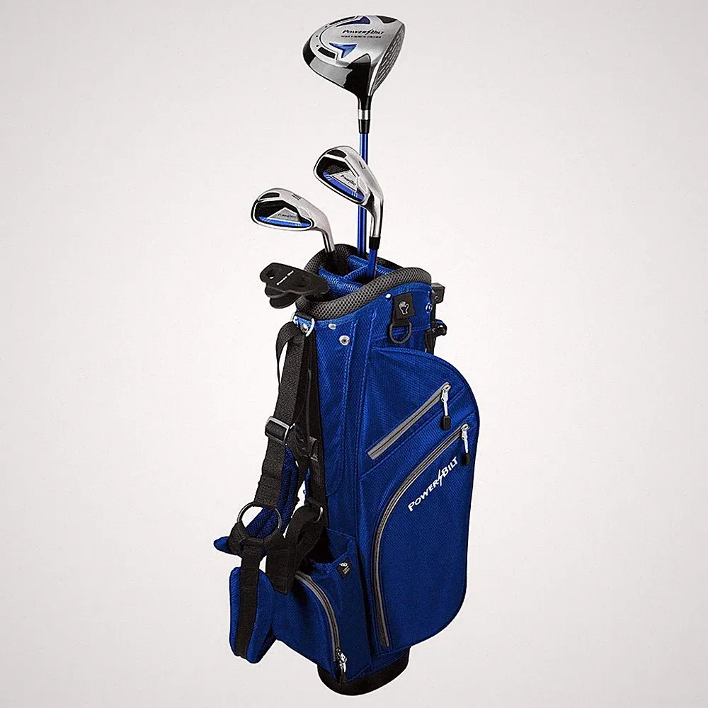 NEW PowerBilt Blue Series Junior Golf Set with Driver Iron Wedge Putter & Bag