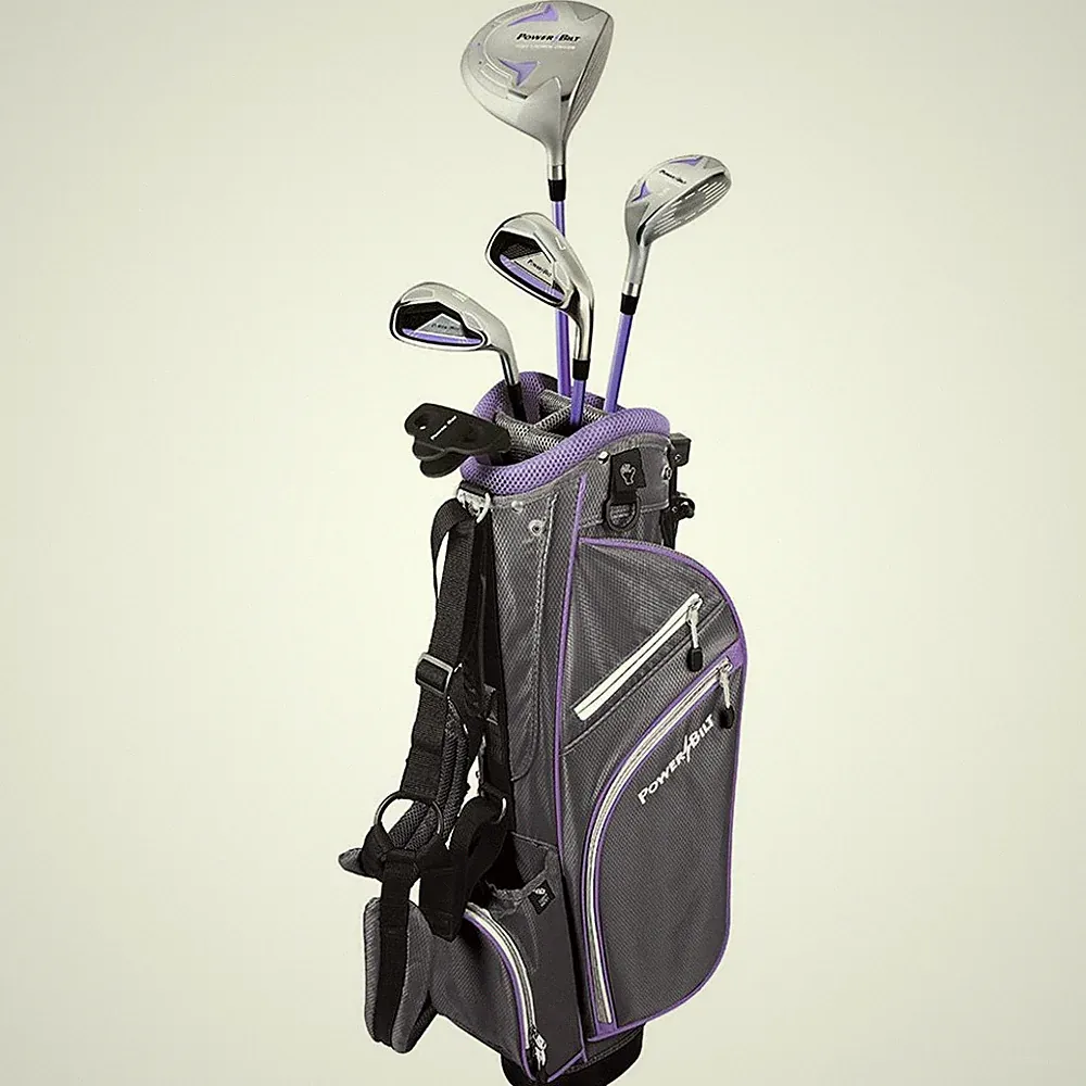NEW PowerBilt Lavender Series Junior Golf Set Driver Hybrid Iron Putter Bag