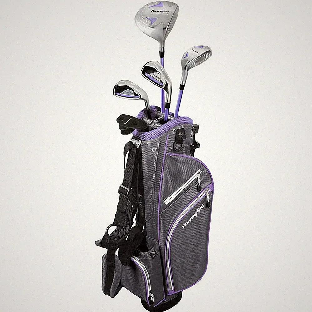 NEW PowerBilt Lavender Series Junior Golf Set Driver Hybrid Iron Putter Bag