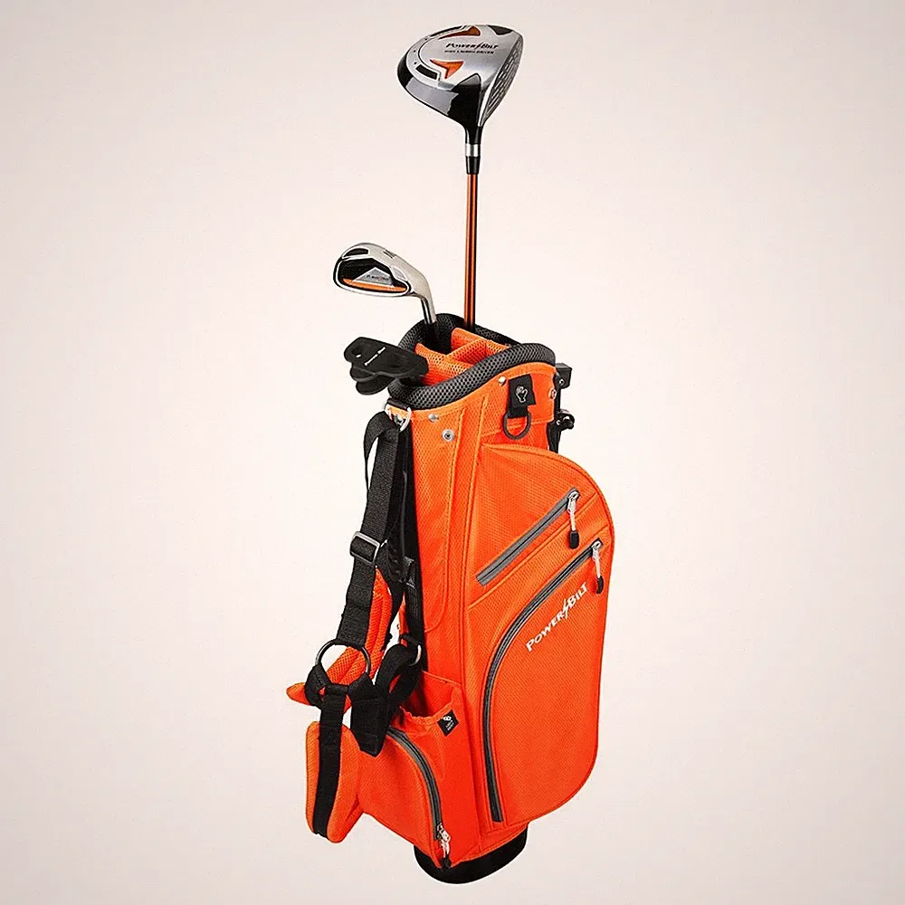 NEW PowerBilt Orange Series Junior Golf Set Driver Iron Wedge Putter Bag