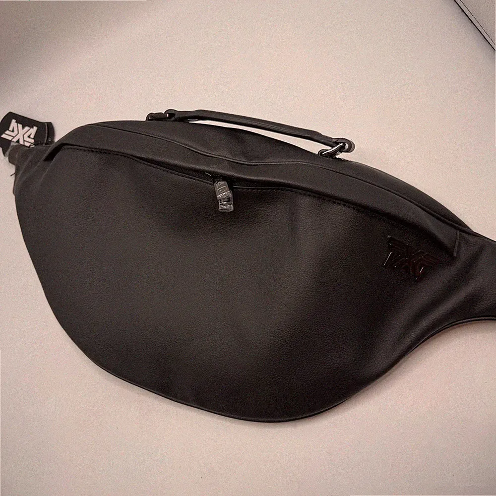 NEW PXG Black Leather Sling Bag Crossbody Golf Travel Waist Pack
