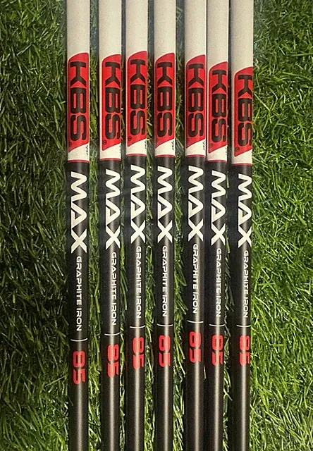 New Set of Seven Iron Shafts (7) KBS MAX Graphite 85 Stiff Flex .370 Parallel