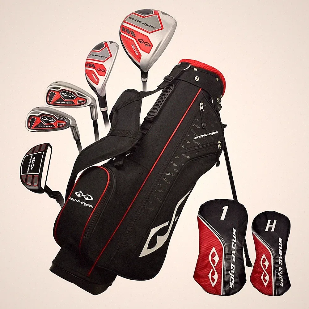 New Snake Eyes Golf Boys Junior 8-Piece Set Ages 9-12 Black/Red