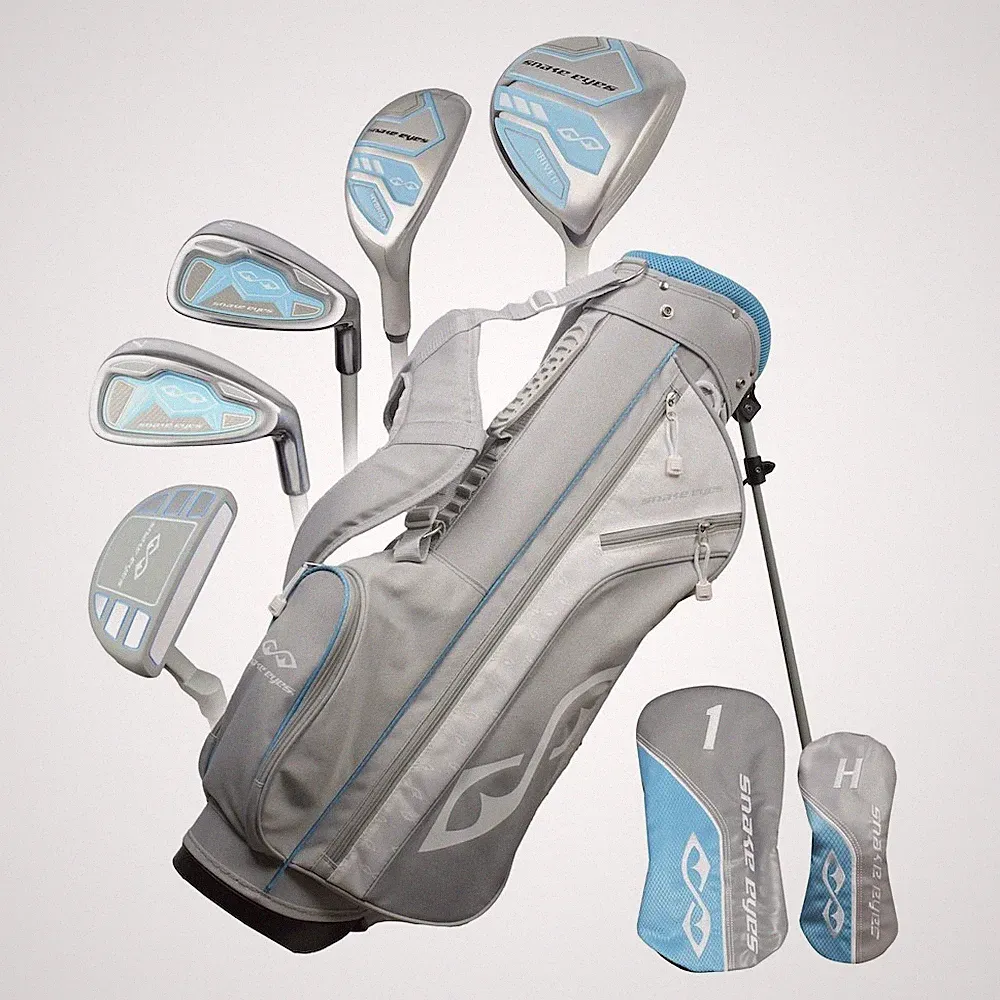 New Snake Eyes Golf Girls Junior 8-Piece Set Ages 9-12 Grey/Light Blue