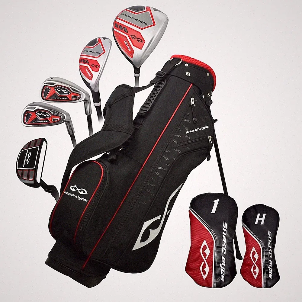 New Snake Eyes Golf LH Boys Junior 8-Piece Set Ages 9-12 Black/Red (Left Handed)