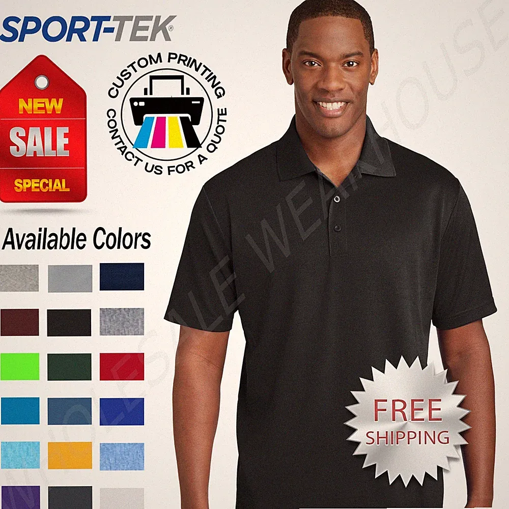 NEW Sport-Tek Mens Cool Dry Fit Wicking Performance Golf Polo T-Shirt ST640
